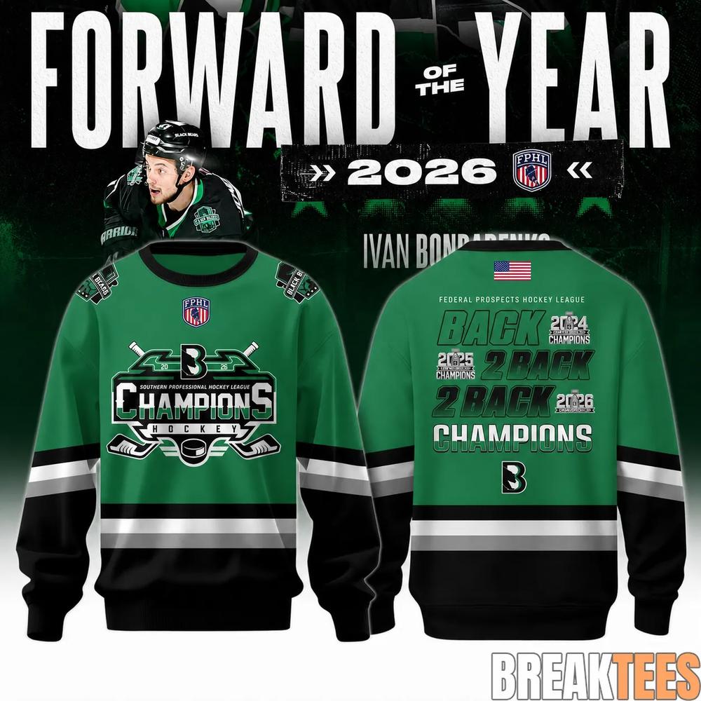 Binghamton Black Bears 2026 FPHL Champions Three-Peat Design Sweatshirt