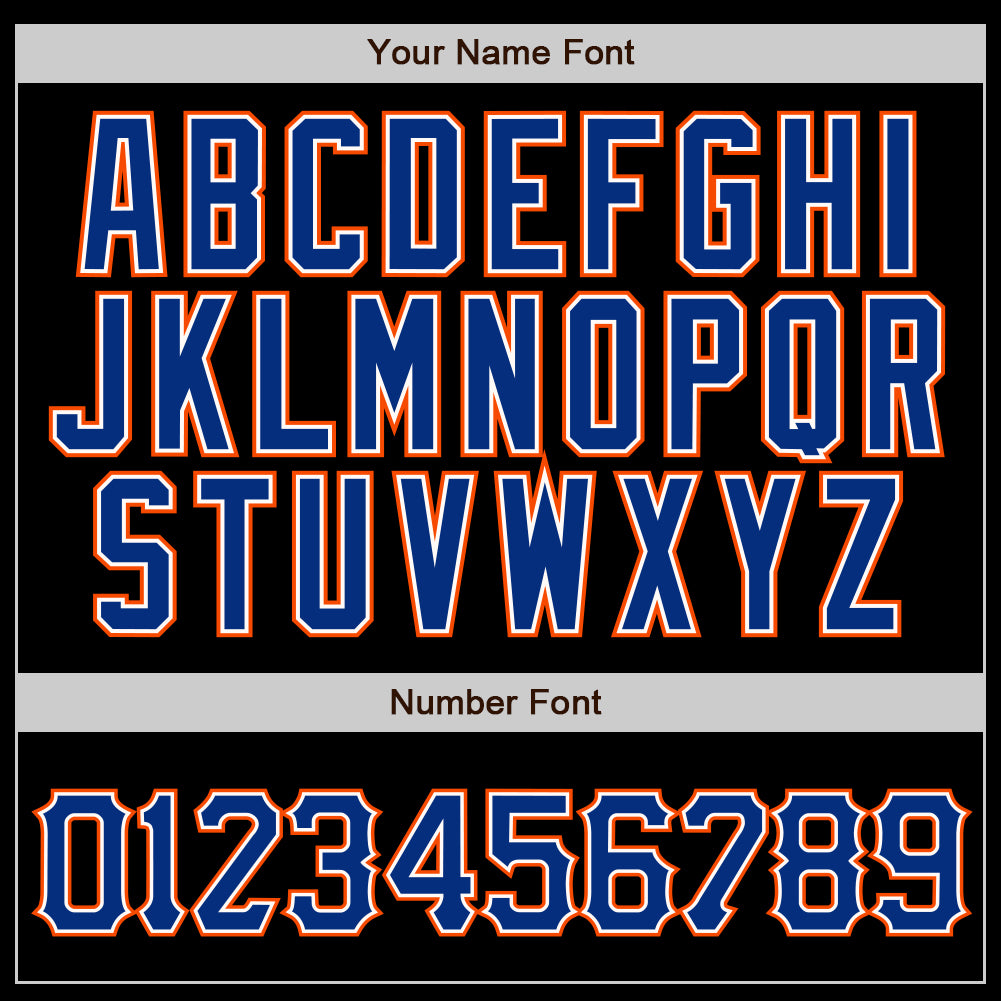 Custom Black Royal Pinstripe Royal-Orange Authentic Baseball Jersey