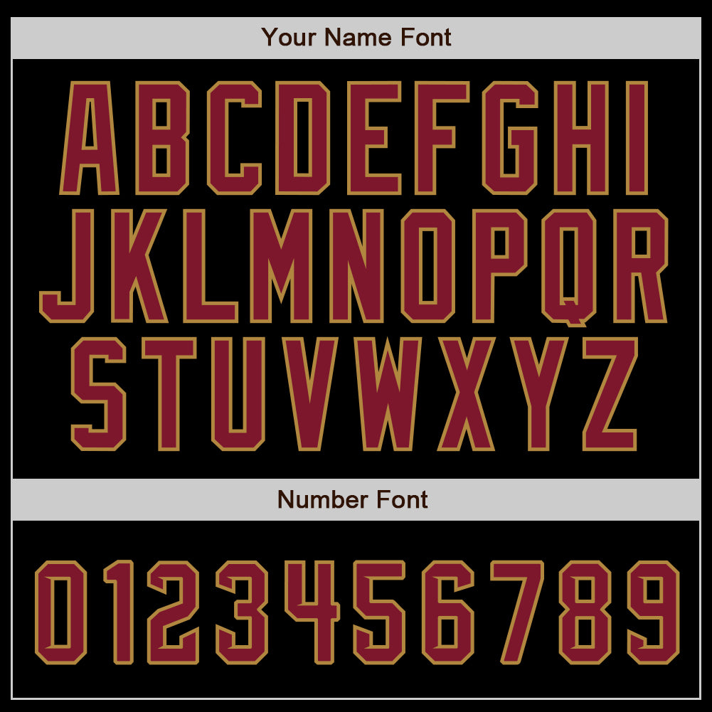 Custom Black Old Gold Pinstripe Crimson-Old Gold Authentic Baseball Jersey
