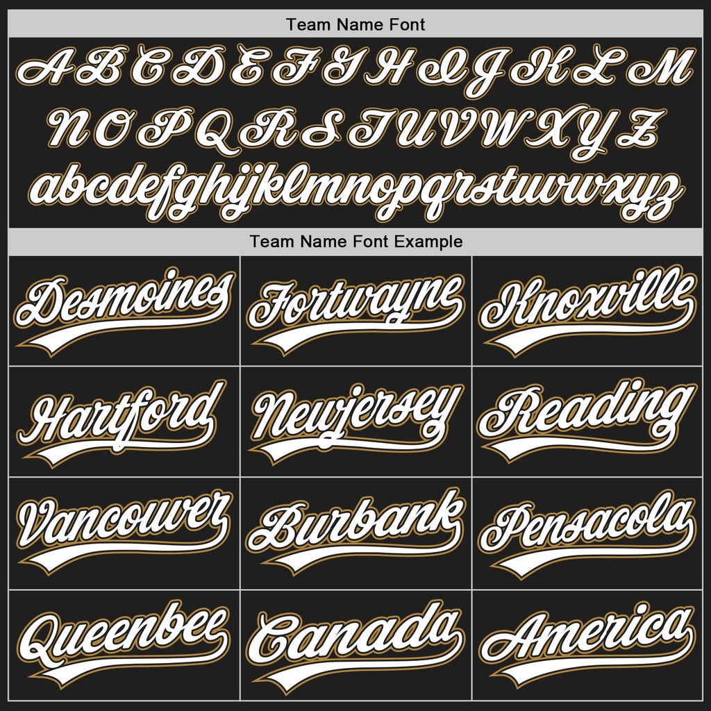 Custom Black White-Old Gold Authentic Baseball Jersey
