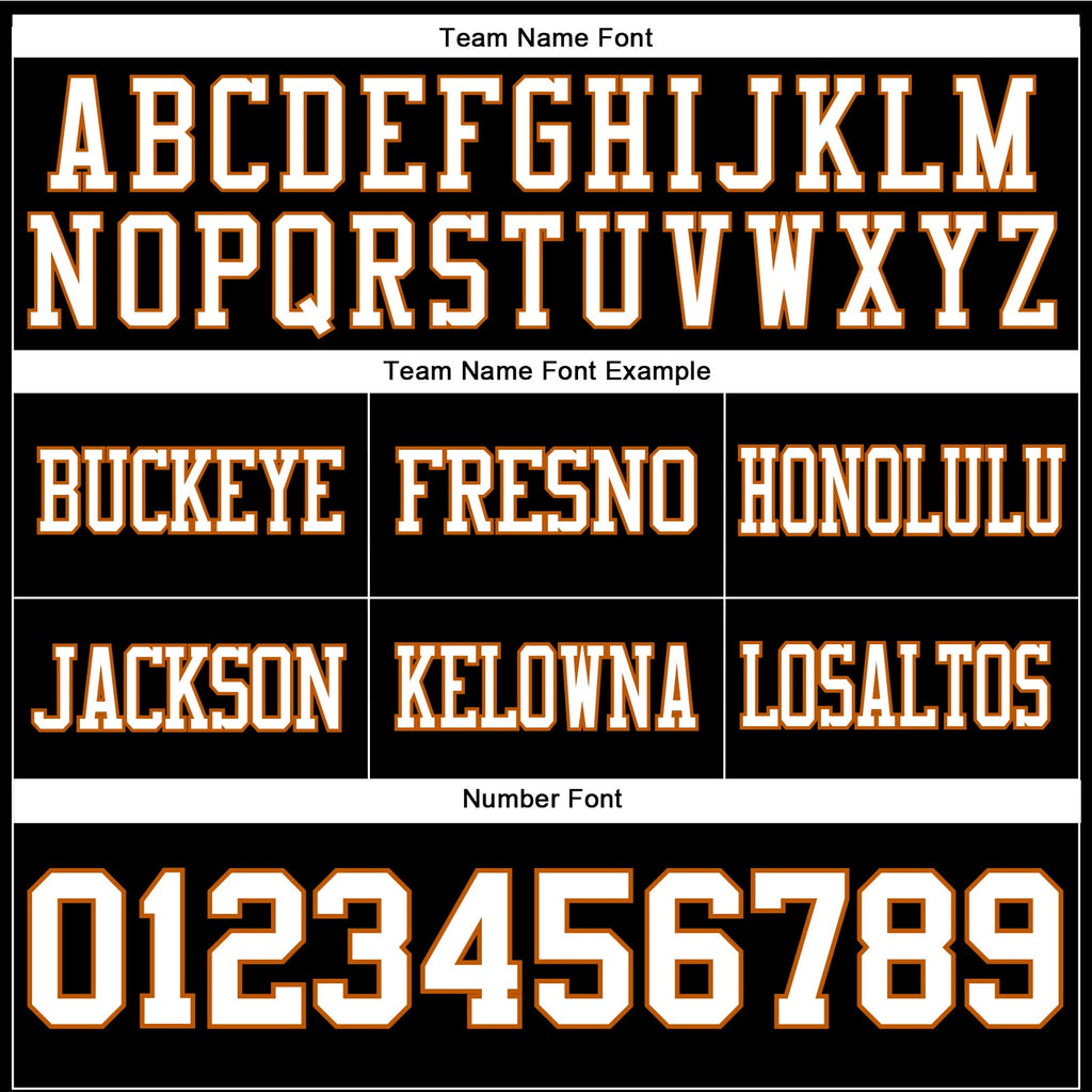 Custom Black White-Texas Orange Authentic Football Jersey
