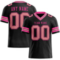Custom Black Medium Pink-Pink Authentic Football Jersey