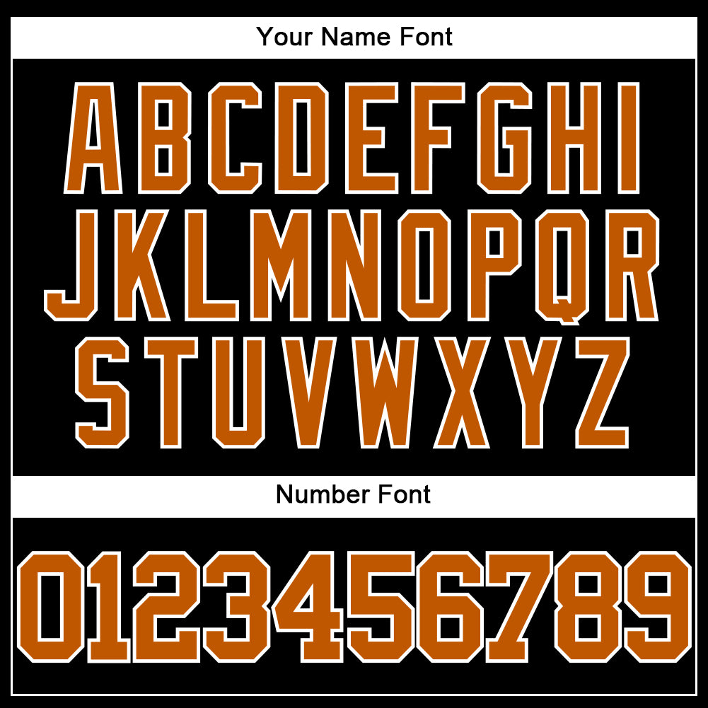 Custom Black Texas Orange-White Authentic Baseball Jersey