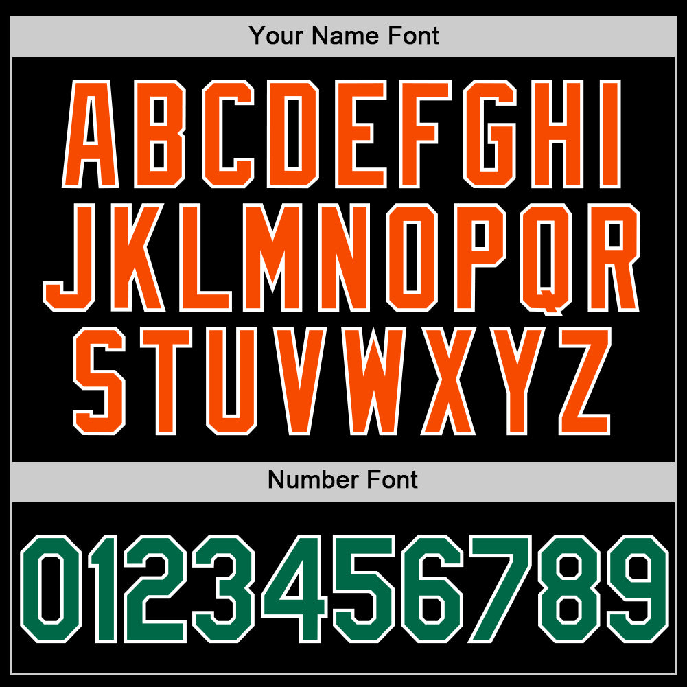 Custom Black Kelly Green-Orange Authentic Throwback Basketball Jersey
