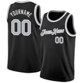 Custom Black Gray-White Authentic Basketball Jersey