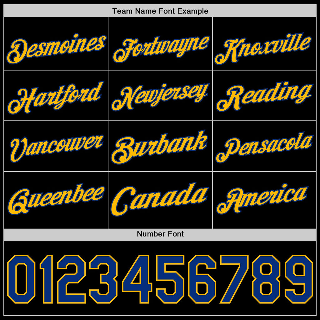 Custom Black Royal-Gold Authentic Basketball Jersey