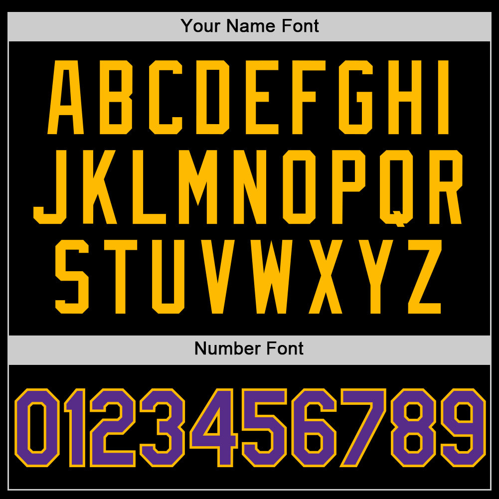 Custom Black Purple-Gold Authentic Basketball Jersey