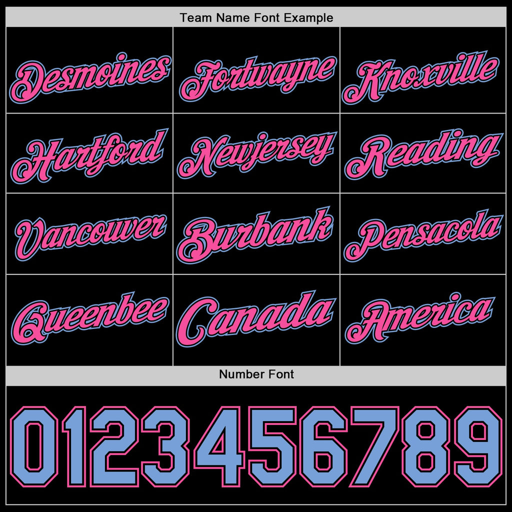 Custom Black Light Blue-Pink Authentic Basketball Jersey
