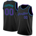 Custom Black Purple-Teal Authentic Basketball Jersey