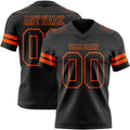 Custom Black Orange Authentic Football Jersey