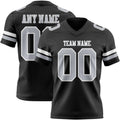 Custom Black Gray-White Authentic Football Jersey