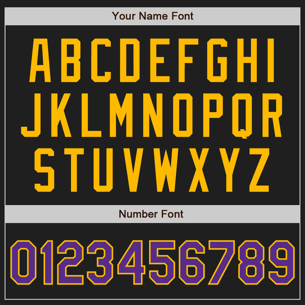 Custom Black Purple-Gold Authentic Baseball Jersey