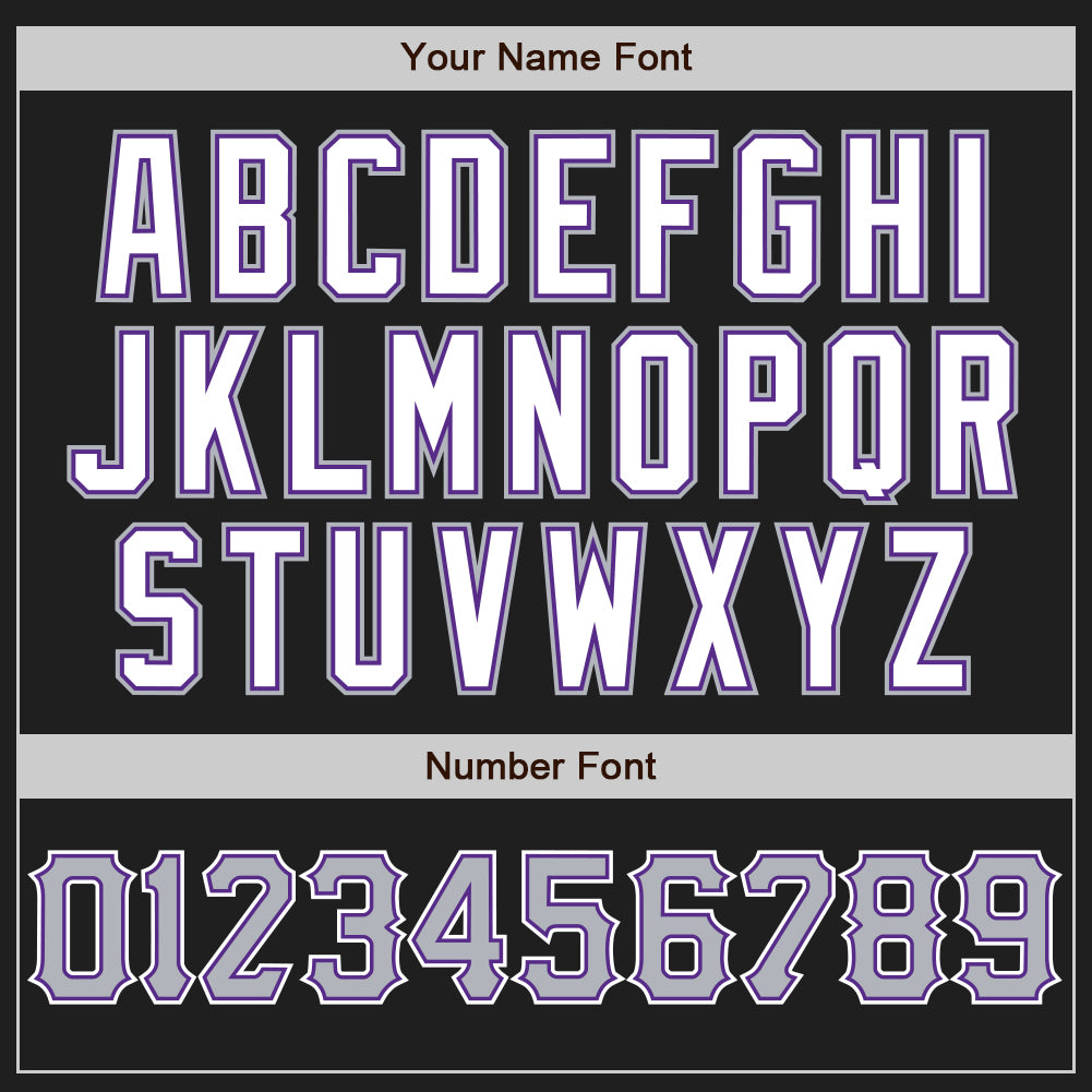 Custom Black Gray Purple-White Authentic Baseball Jersey