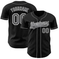 Custom Black Steel Gray-White Authentic Baseball Jersey