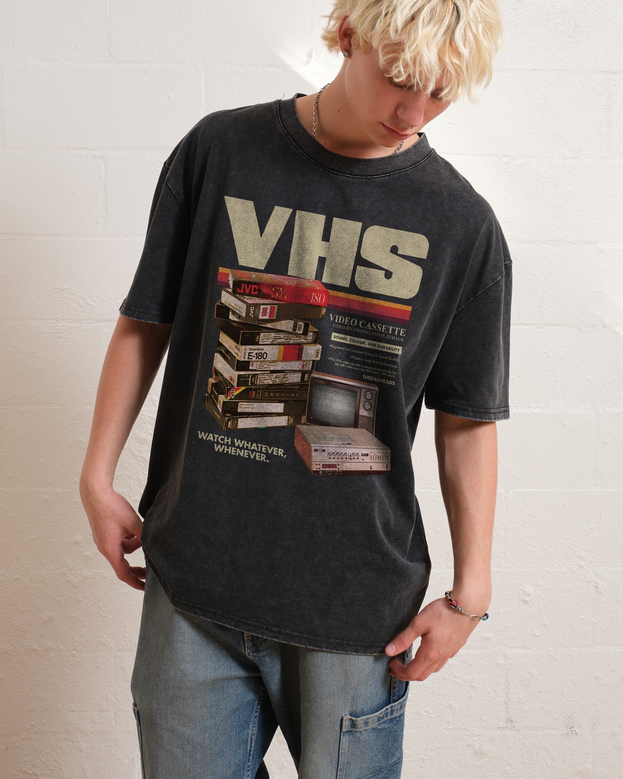 Vintage VHS Tapes Oversized Tee