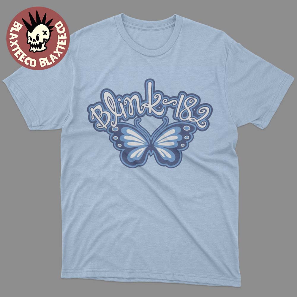 Blink 182 Butterfly Limited To 25 Baby Blue T-Shirt
