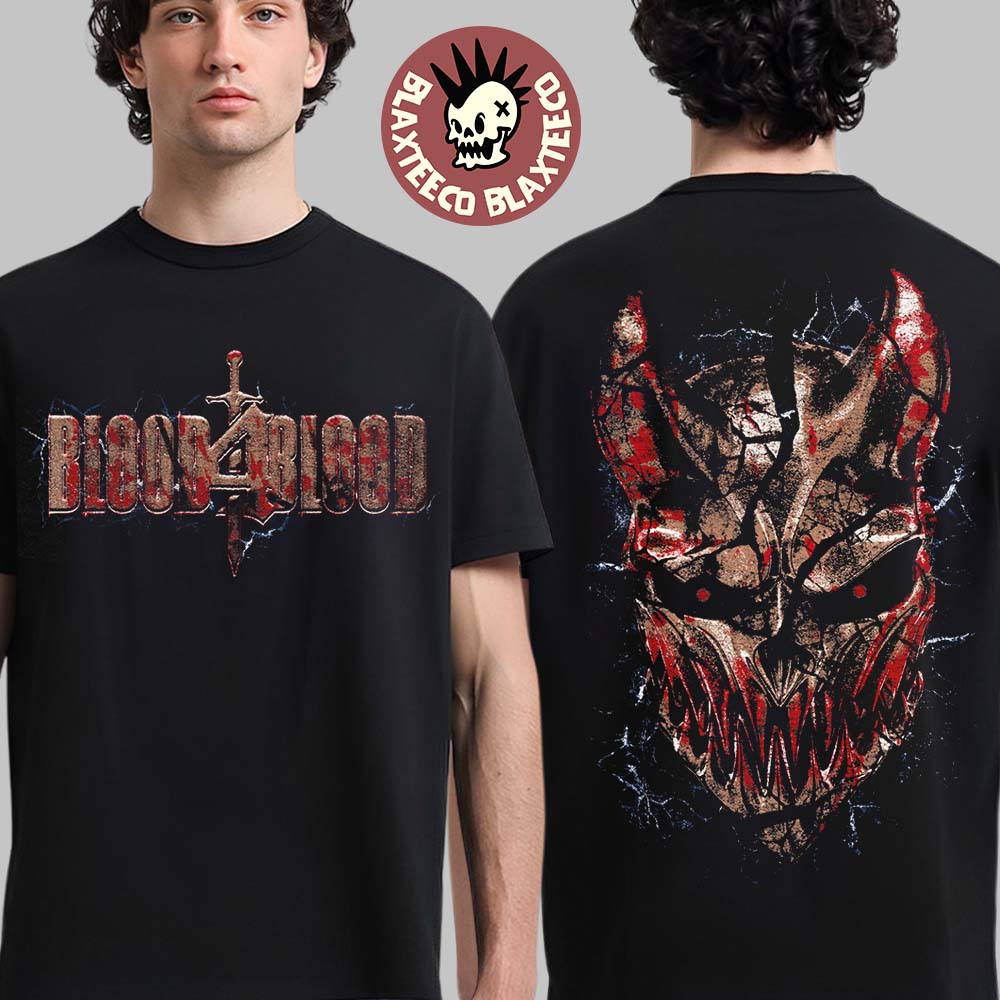 Blood4Blood Event Merch In Daytona Beach Florida On May 6 2026 Shattered Logo And Mask T-Shirt
