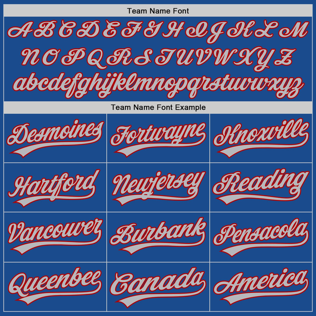 Custom Blue Red-Gray Authentic Throwback Baseball Jersey