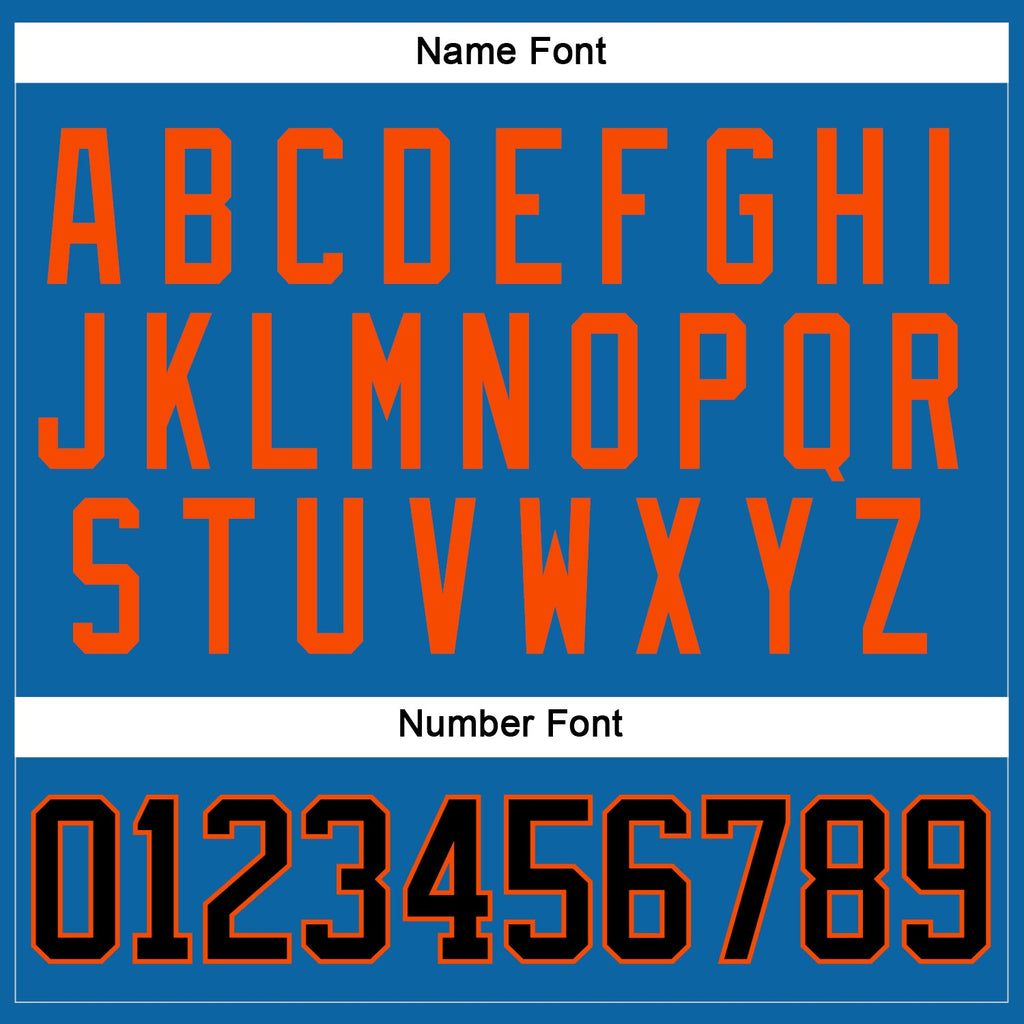 Custom Blue Black-Orange Hockey Jersey