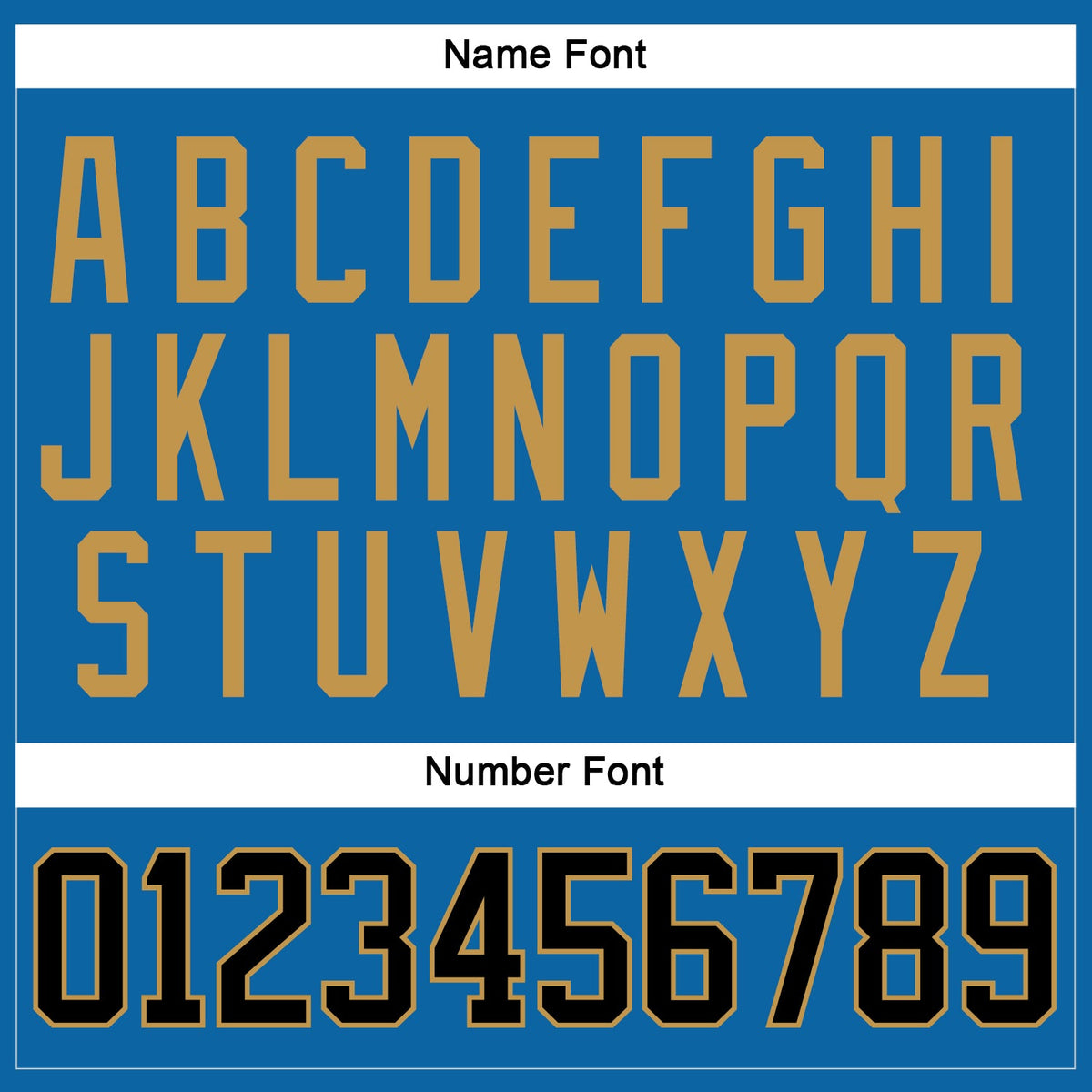 Custom Blue Black-Old Gold Hockey Jersey