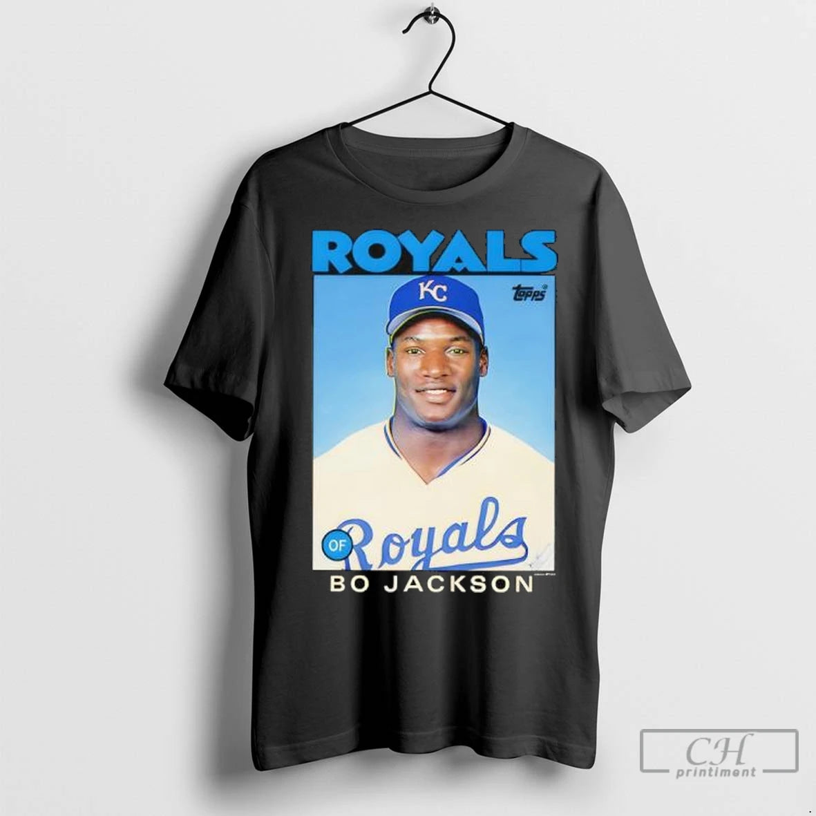 Bo Jackson Kansas City Royals 1986 Topps Baseball Card Player T Shirts