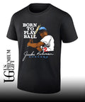 Born To Play Ball Jackie Robinson Blue Brooklyn Dodgers baseball signature shirt