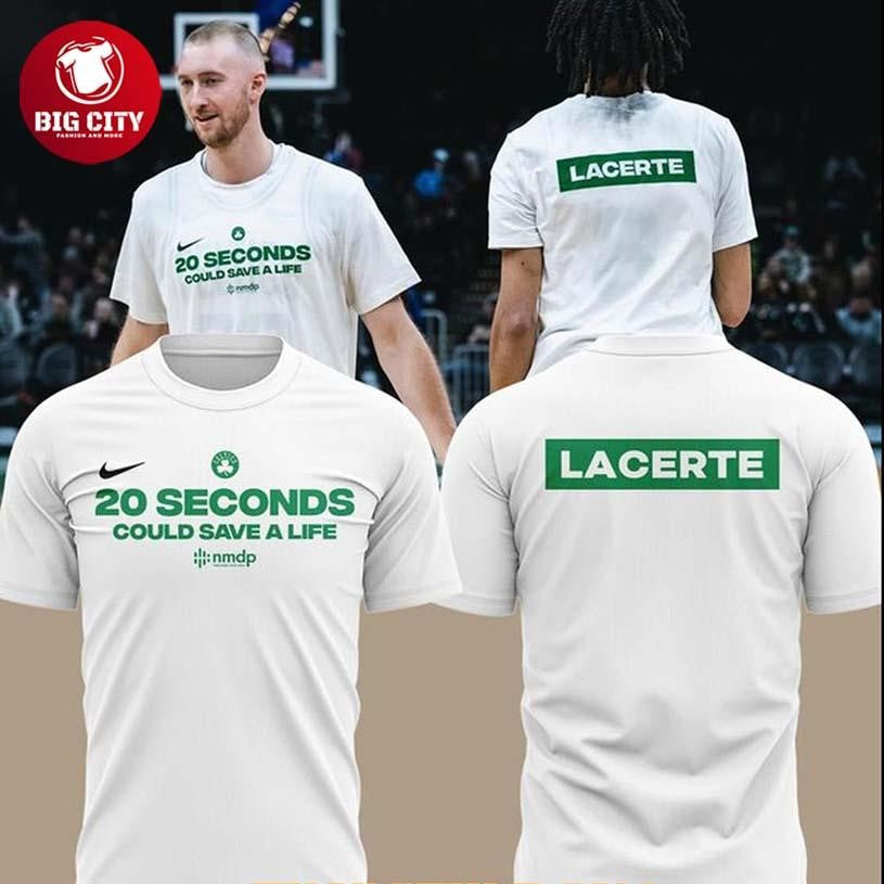 Boston Celtics 20 Seconds Could Save A Life 2025 Campaign Two Sided Shirt