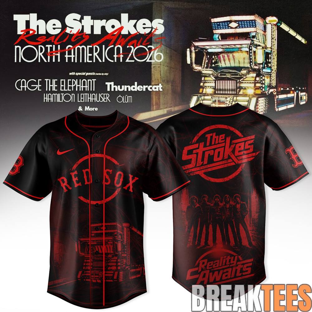 Boston Red Sox x The Strokes REALITY AWAITS TOUR 2026 Baseball Jersey