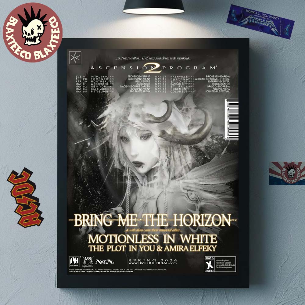 Bring Me The Horizon Ascension Program 2 North America Tour Spring 2026 Schedule Dates Home Decor Poster Canvas