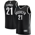 Brooklyn Nets #21 Noah Clowney 2023 NBA Draft First Round Pick Fast Break Replica Jersey - Icon Edition - Black