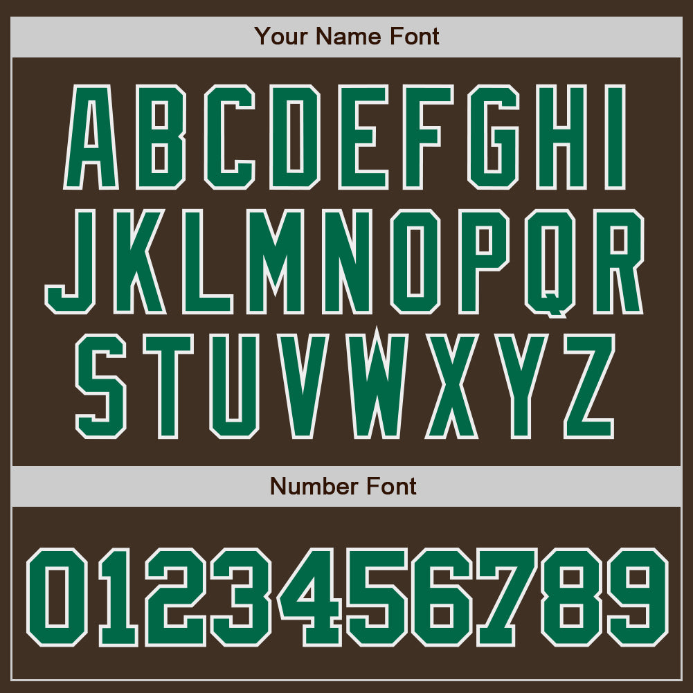 Custom Brown Kelly Green-White Authentic Baseball Jersey