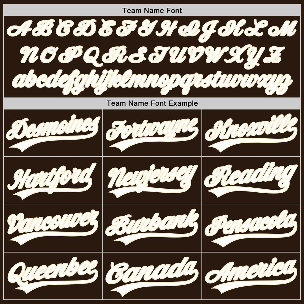 Custom Brown White-Cream Authentic Baseball Jersey