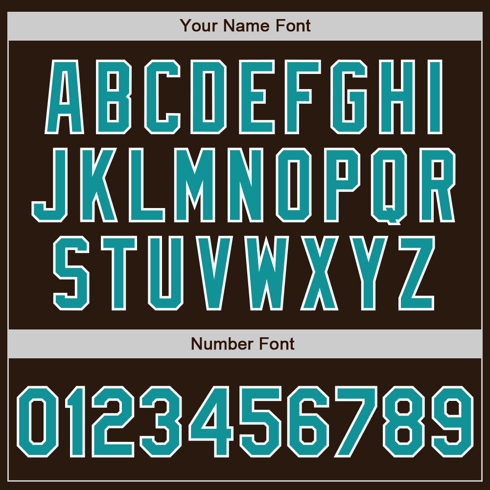 Custom Brown Teal-White Authentic Baseball Jersey