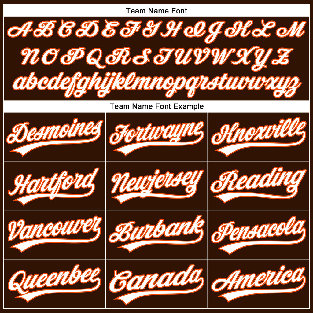 Custom Brown White Pinstripe Orange Authentic Baseball Jersey