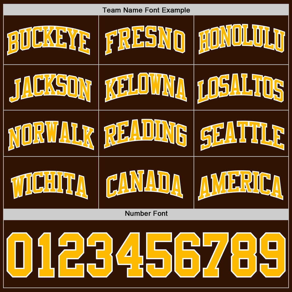 Custom Brown Gold-White Authentic Basketball Jersey