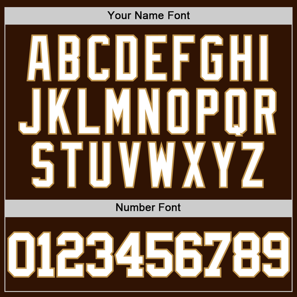 Custom Brown White-Old Gold Authentic Basketball Jersey