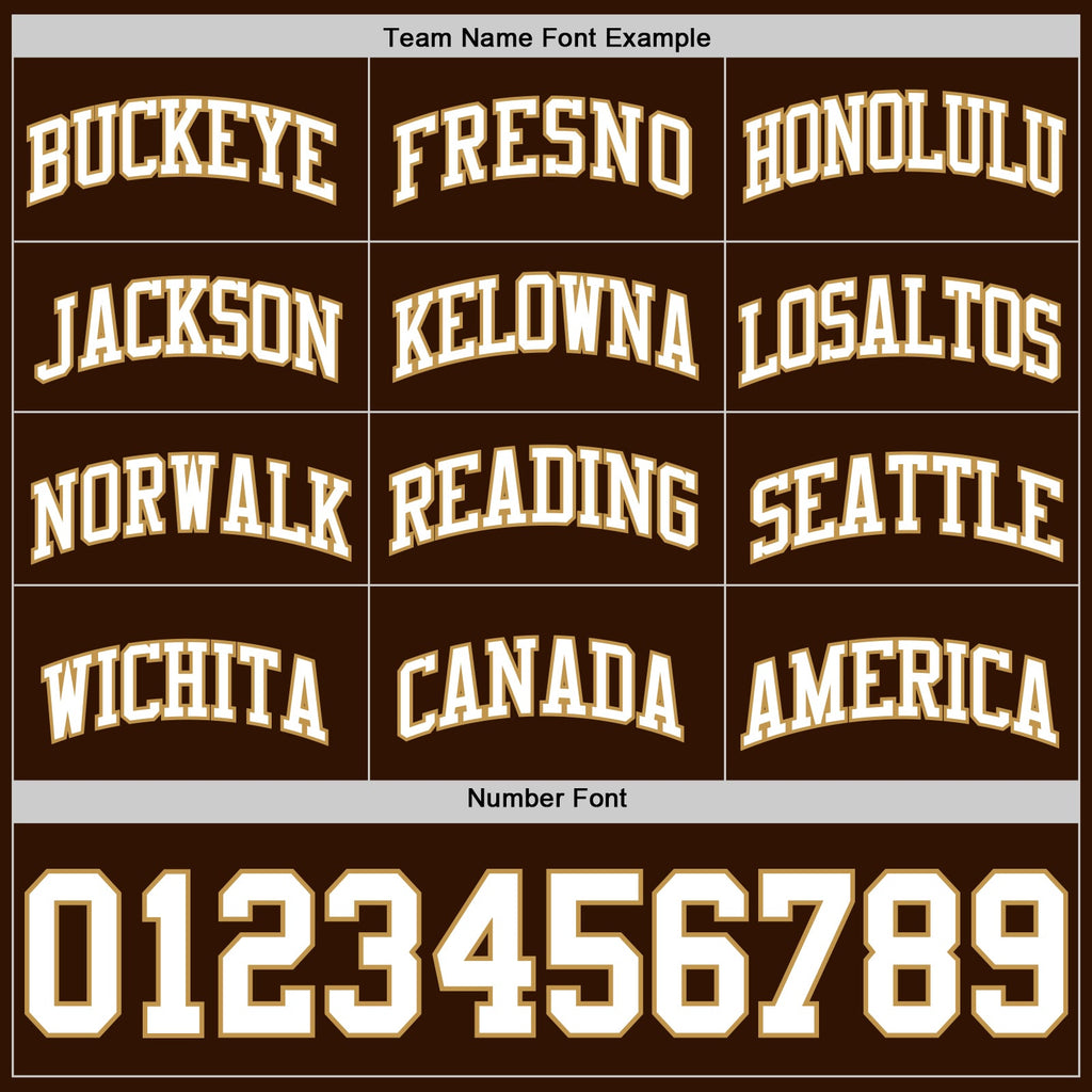 Custom Brown White-Old Gold Authentic Basketball Jersey
