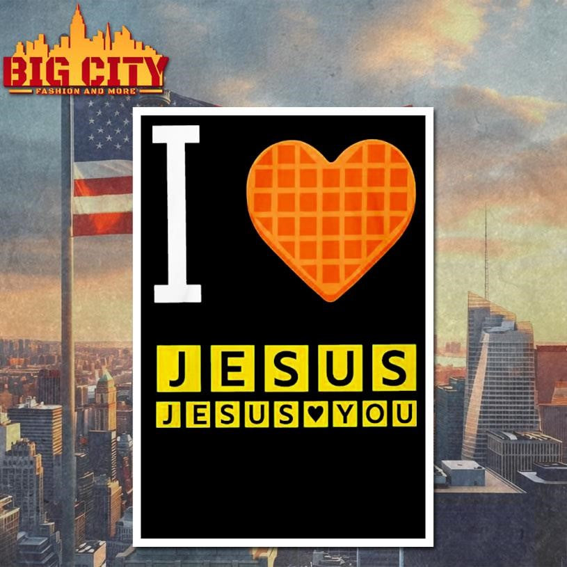 Bryce Crawford Wearing I Love Jesus Jesus Loves You Waffle House Shirt