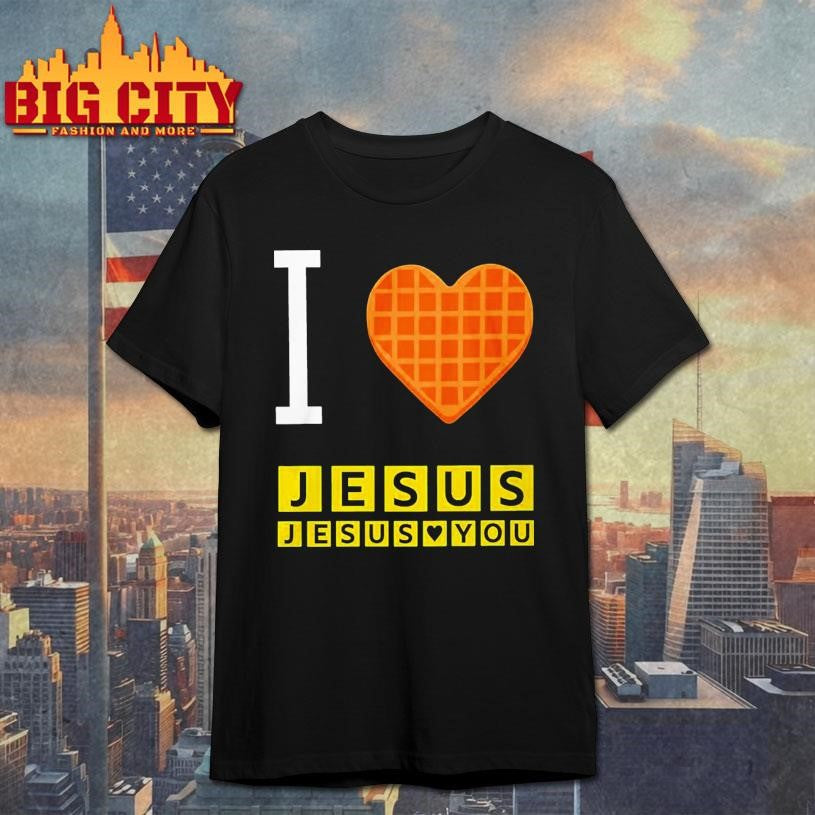 Bryce Crawford Wearing I Love Jesus Jesus Loves You Waffle House Shirt