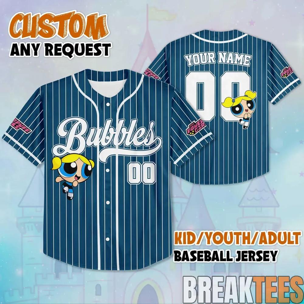 Bubbles The Powerpuff Girls Baseball Jersey V1