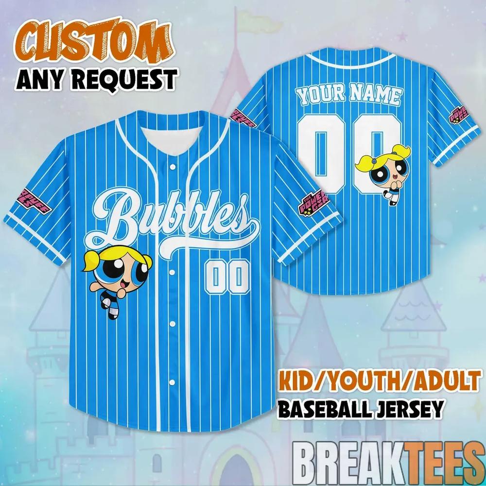 Bubbles The Powerpuff Girls Baseball Jersey V2