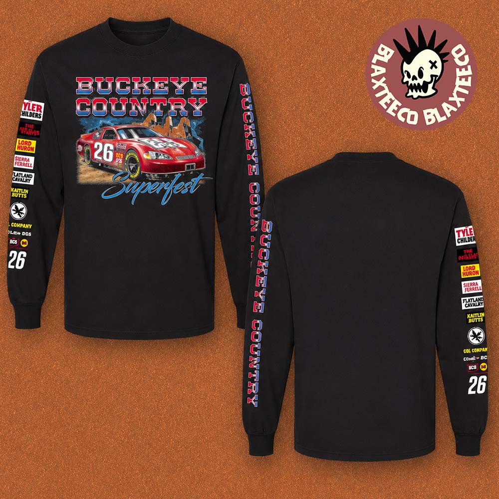 Buckeye Country Superfest 2026 Exclusive Merchandise In Columbus Ohio At Ohio Stadium On June 13 2026 Racing Car Long Sleeve