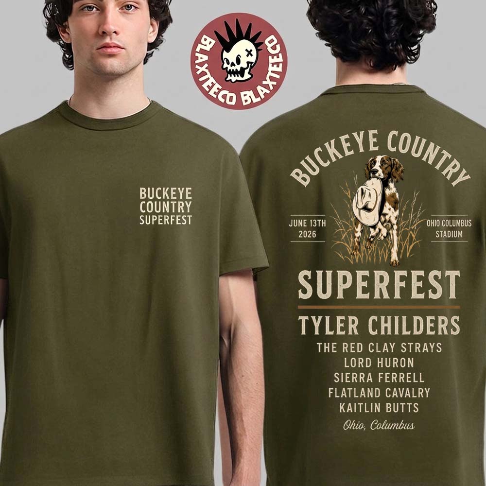 Buckeye Country Superfest 2026 Exclusive Merchandise In Columbus Ohio At Ohio Stadium On June 13 2026 The Dog Green T-Shirt