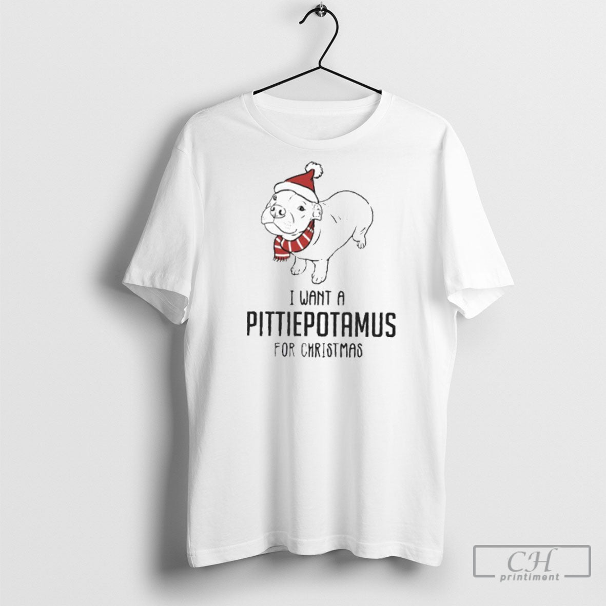 Bulldog I Want A Pittie Potamus For Christmas Shirt Tee