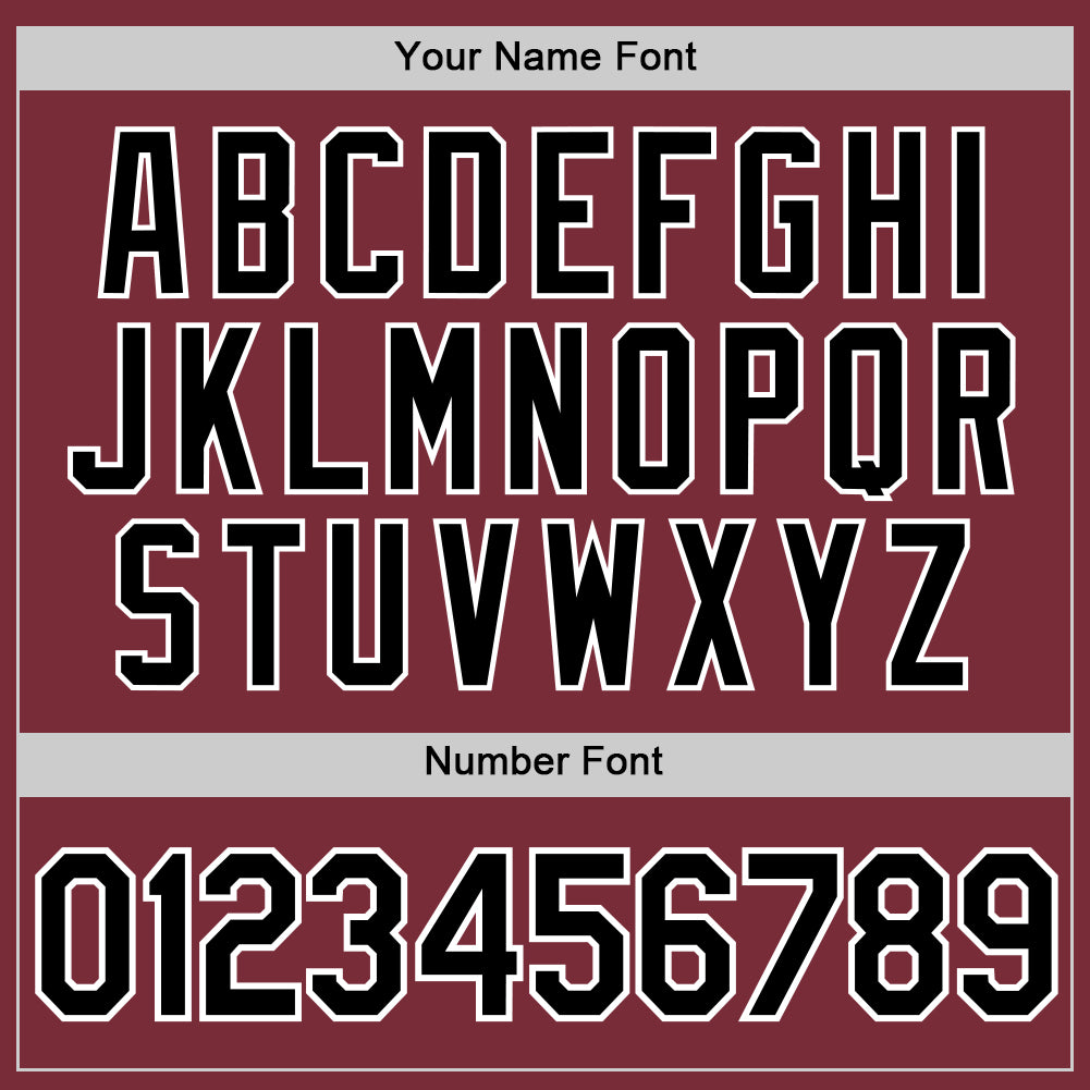 Custom Burgundy Black-White Authentic Baseball Jersey