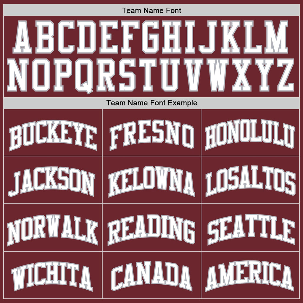 Custom Burgundy White-Gray Authentic Basketball Jersey