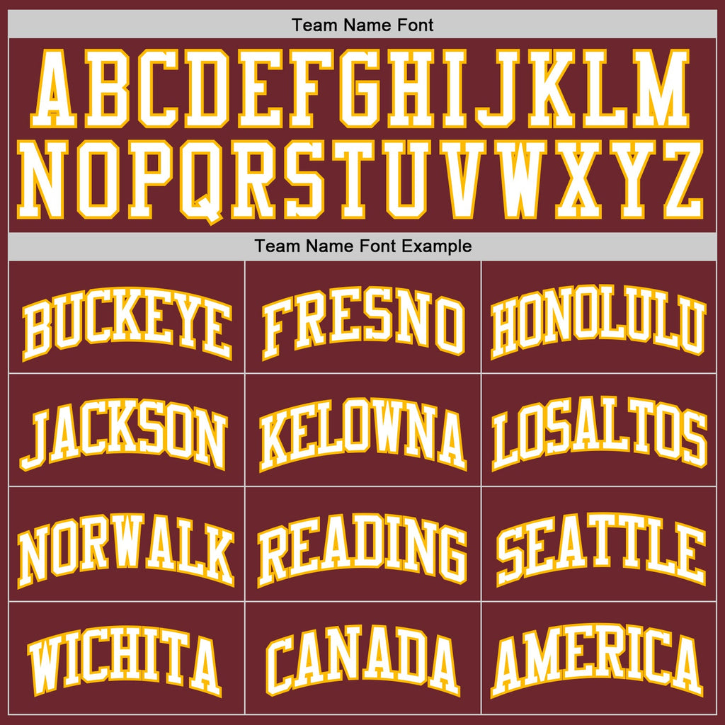 Custom Burgundy White-Gold Authentic Basketball Jersey
