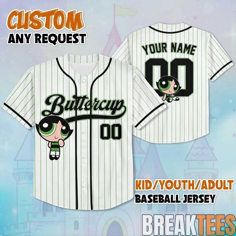 Buttercup The Powerpuff Girls Baseball Jersey V1