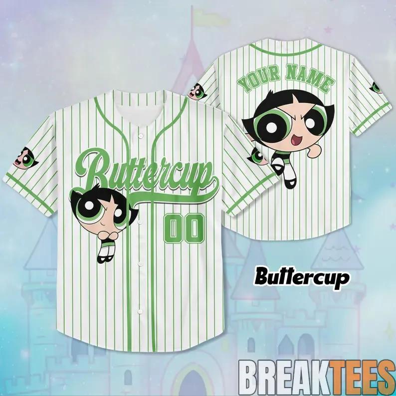 Buttercup The Powerpuff Girls Baseball Jersey