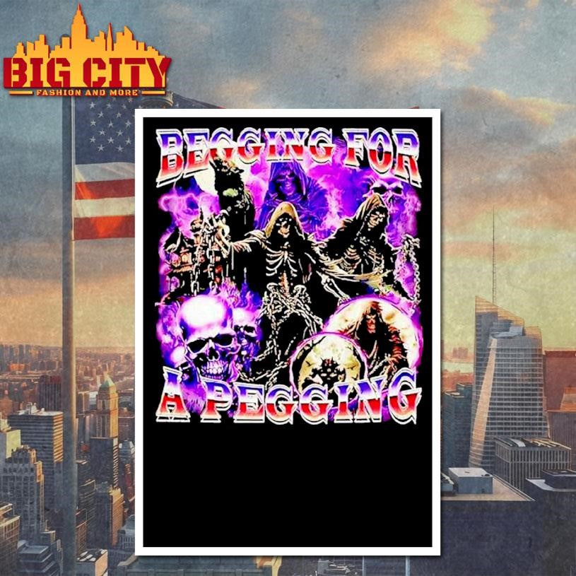 Buy Begging For A Pegging Skeletal Figures Graphic Shirt